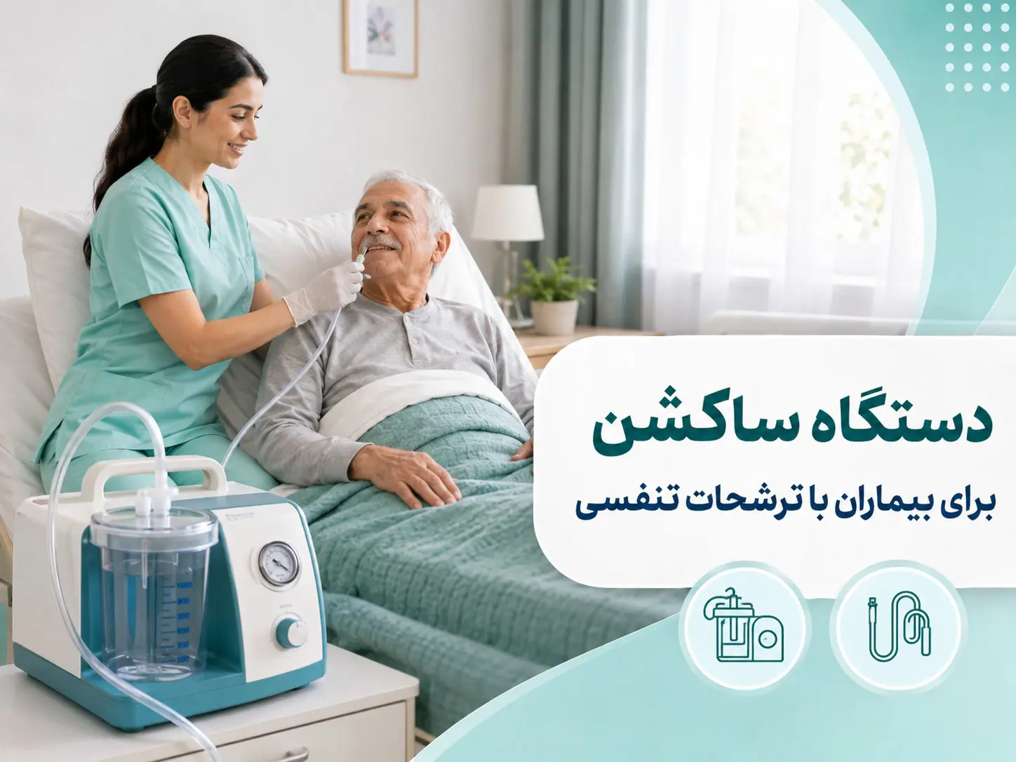 دستگاه ساکشن ریه برای بیمار بستری