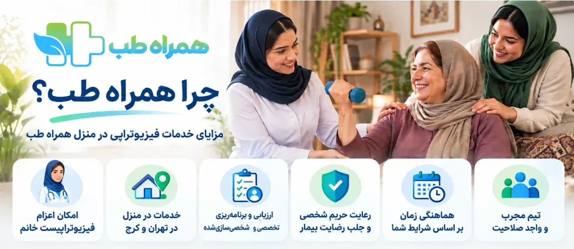 همراه طب برای درخواست فیزیوتراپیست خانم در منزل