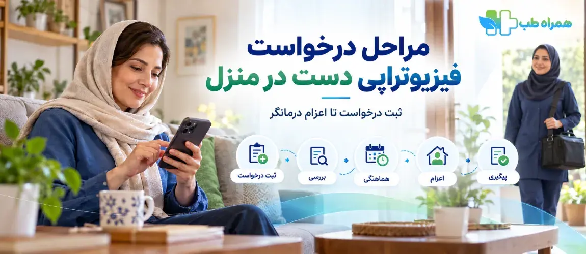 مراحل درخواست فیزیوتراپی دست در منزل از همراهطب