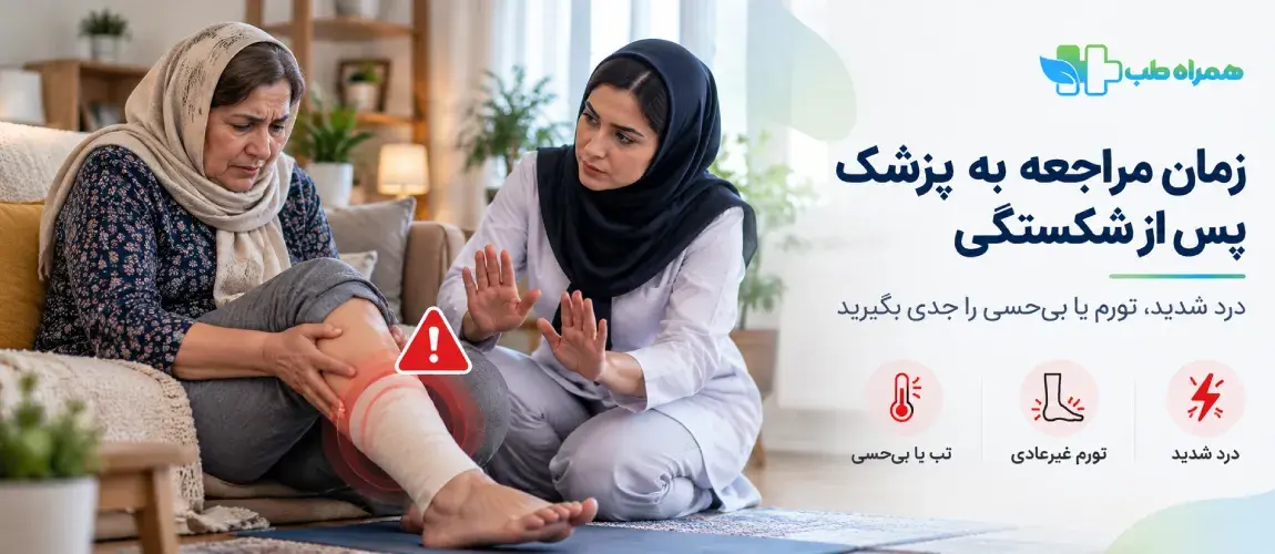 Circumstances under which one should visit a doctor rather than receiving in-home physiotherapy following a fracture